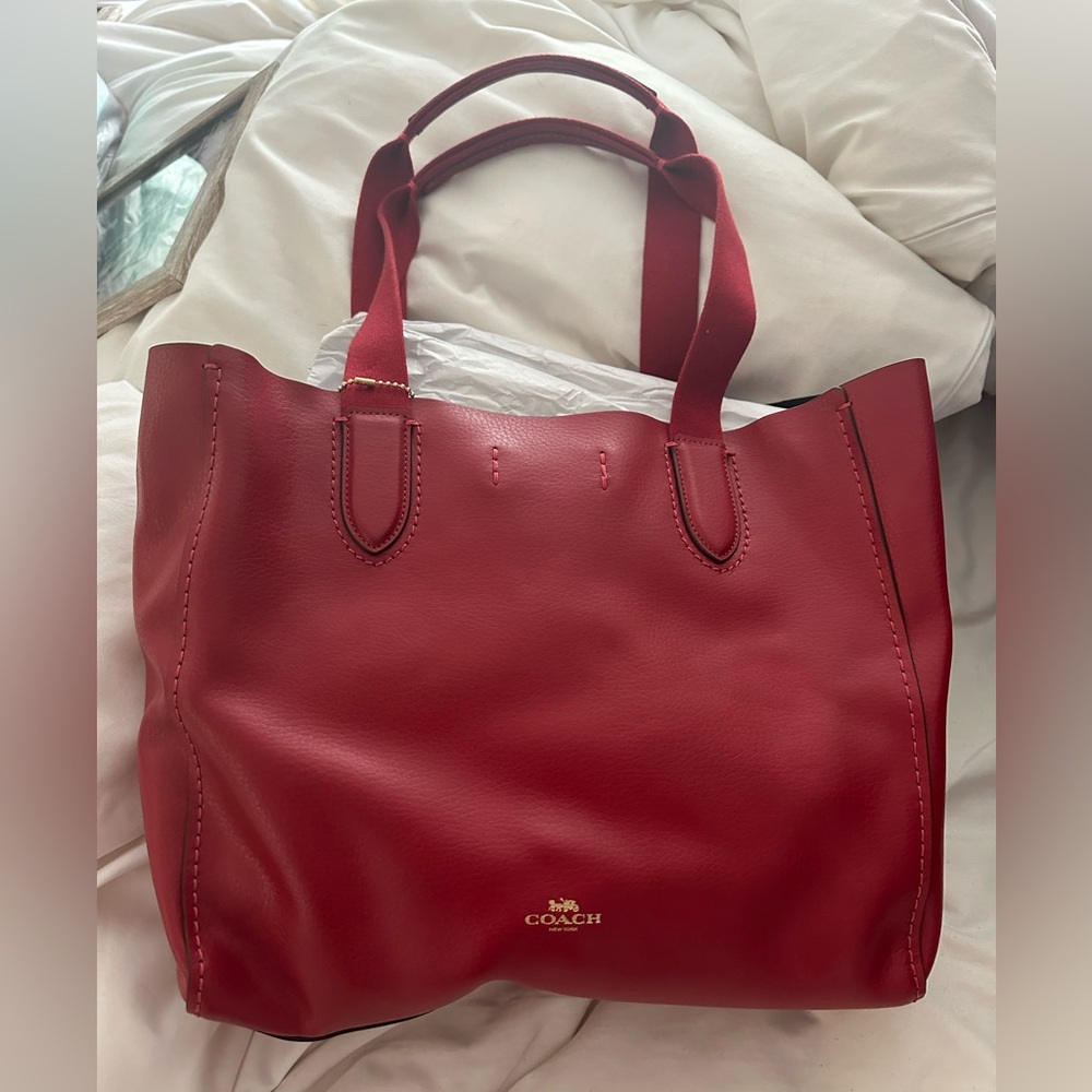 NWT red Coach Derby tote